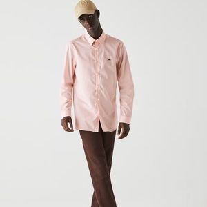 LACOSTE MEN'S SLIM FIT STRETCH COTTON POPLIN SHIRT